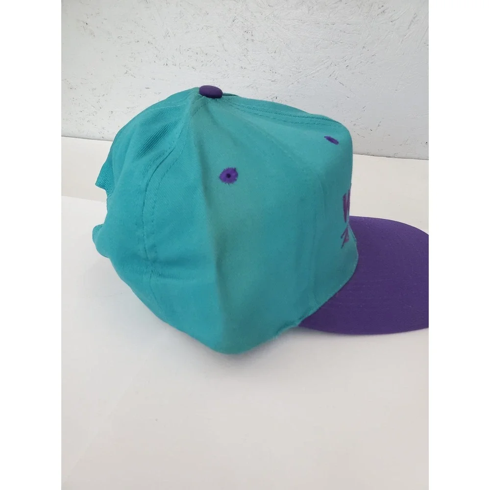 Vintage KC Wesmar Racing Engines Snapback Hat Teal Purple Two Tone Cap Mens OSFA